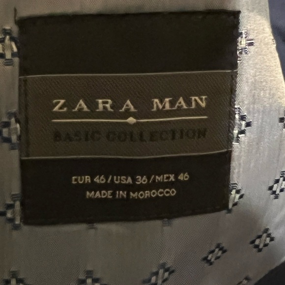 Mens Zara light blue suit jacket size 36 - Picture 2 of 3